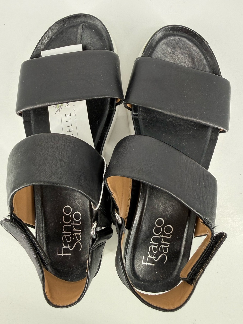 Franco Sarto Black Double-Strap Slingback Sandals